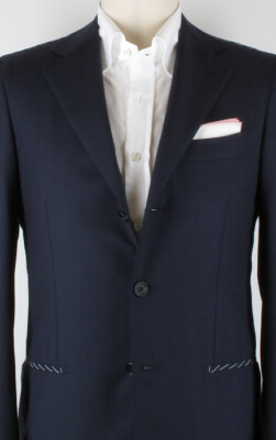 Pre-owned Luigi Borrelli $3600  Navy Blue Sportcoat 36/46