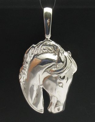 Sterling Silver Pendant Big Horse Head Solid Hallmarked 925 PE000599 Empress