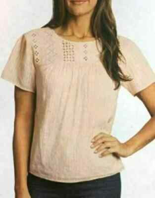 Ella Moss Women's Eyelet Ruffle Sleeves Keyhole Blouse 2