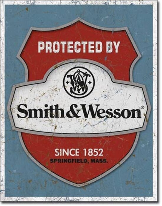 Blechschild Smith And Wesson  Smith And Wesson Usa Gun 40cmx30cm