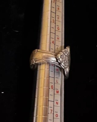 Solid 925 Sterling Silver Rose Flower Floral Adjustable Spoon Ring 