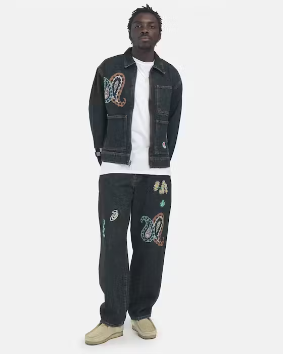 【STUSSY × NOMA】■ DENIM ZIP WORK JACKET｜M Stussy Denim Zip Work Jacket Black Men's - SS23 - US
