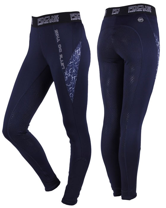 QHP Reithose Pull-On Ella Full Grip blau