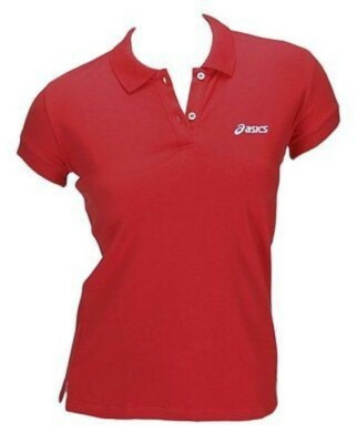 Poloshirt Asics Damen S Baumwolle Piqué Rot Fitness 