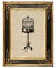 On Stand Art Print On Vintage Book Page Bird Cage Home Offic