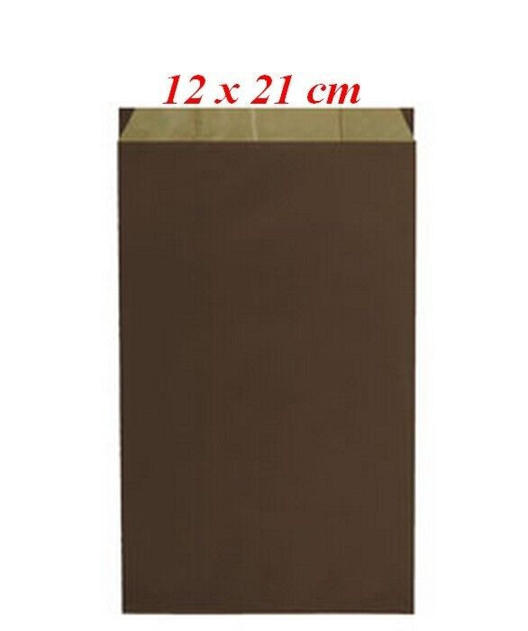 Lot 50 Pochette Sachet Papier Kraft Bijou Emballage Chocolat Marron 12 X 21 Cm