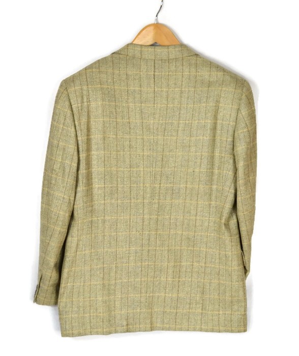 ERMENEGILDO ZEGNA Green Plaid Silk Sport Coat Size 40 US Men's Jacket Blazer