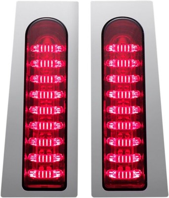 Custom Dynamics ProBEAM Fillerz Saddlebag LED Lights Chrome/Red #PB-FILL-R-C