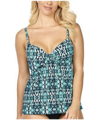 Island Escape Women s Zuma Beach Scorpio Underwire Tankini Top Swimsuit Size 12 