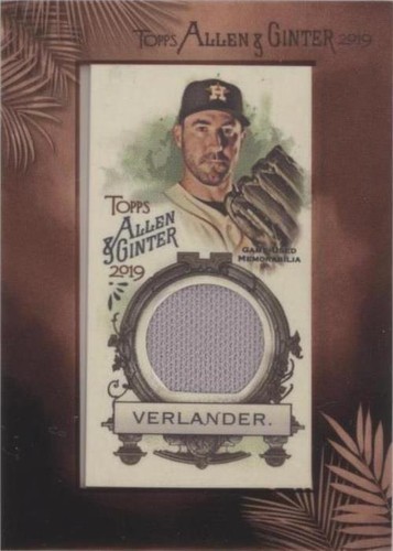 2019 Topps Allen & Ginter - Justin Verlander #MFR-JV