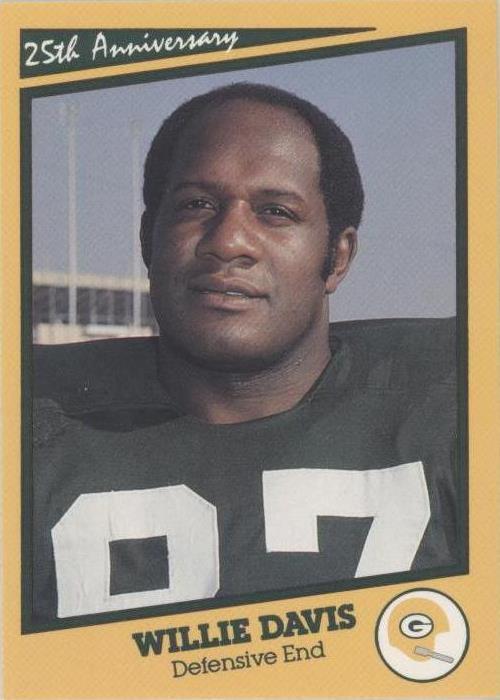 Карты чемпионов 1990 Green Bay Packers Super Bowl I 25-я годовщина Вилли Дэвис No29