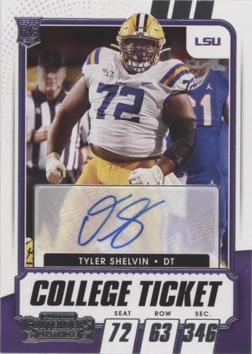 2021 Panini Contenders Draft Picks Tyler Shelvin #202
