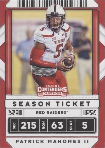 2020 Panini Contenders Draft Picks Patrick Mahomes II #80
