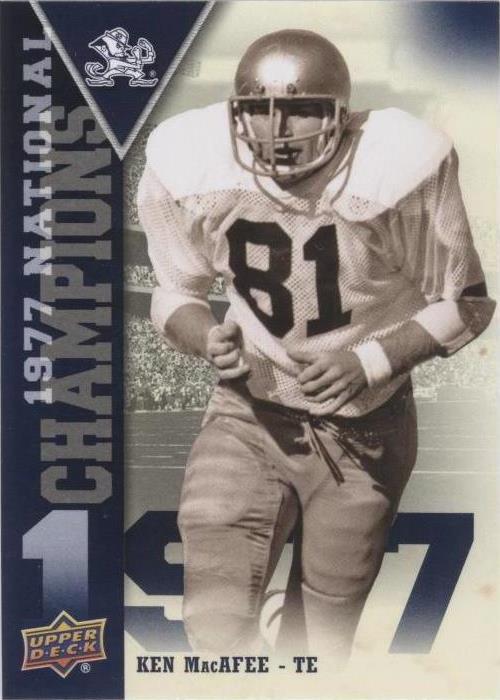 2013 Upper Deck University of Notre Dame Ken MacAfee #NC-KM