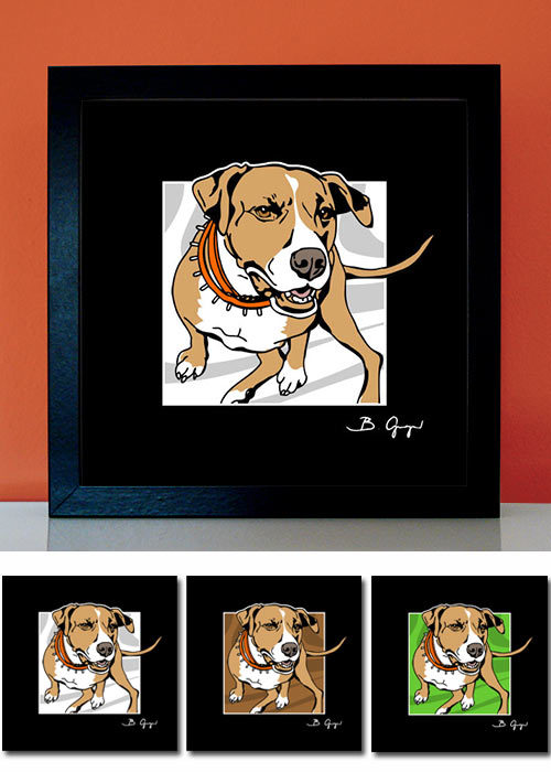American Pit Bull Terrier No.3 Amstaff Pitbull Bild Poster Leinwandbild pop dogs