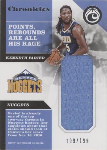 2017-18 Panini Chronicles - Kenneth Faried #CS-KFD