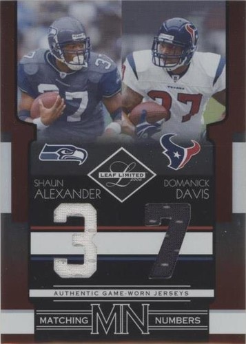 2006 Leaf Limited Domanick Davis Shaun Alexander #M-19