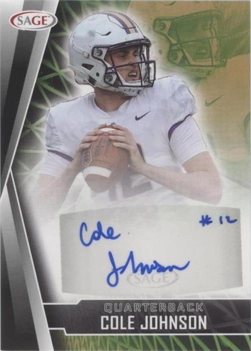 2022 SAGE High Series - Autographs Black #A-CJ2 Cole Johnson (AU, RC)