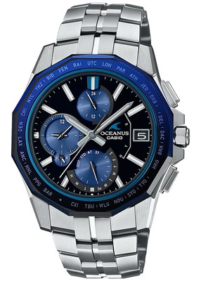 Pre-owned Casio Oceanus Manta Ocw-s6000-1ajf Black Solar Radio Men's Watch In Box