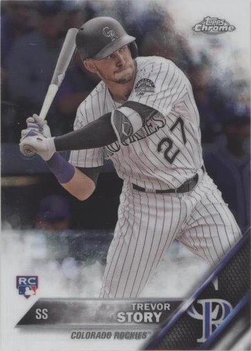2016 TOPPS CHROME ROOKIE AUTO GREEN REFRACTOR #RA-TS TREVOR STORY
