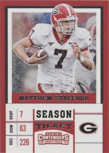 2017 Panini Contenders Draft Picks Matthew Stafford #75