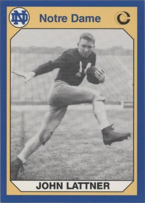 1990 Collegiate Collection University of Notre Dame Johnny Lattner #68