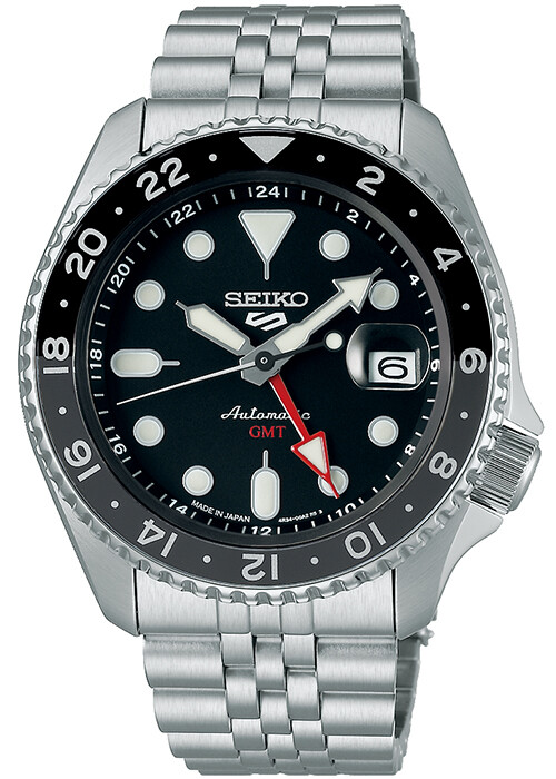 Pre-owned Seiko 5 Sports Skx Sports Style Gmt Sbsc001 Men's Watch Automatic Black 2022