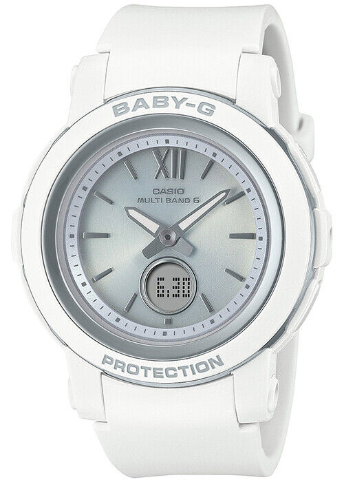Pre-owned Casio Baby-g Bga-2900-7ajf Women's Watch Radio Solar Anadigi Slim White 2022