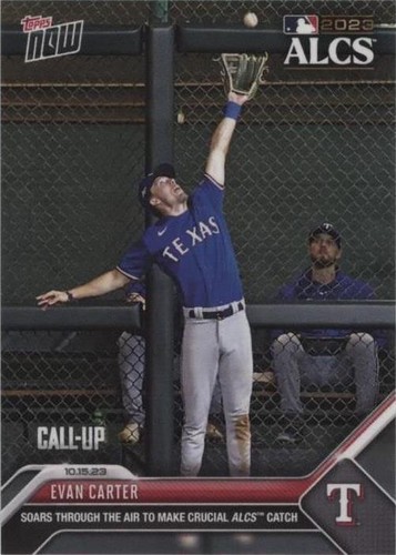 Texas Rangers Rookie 2023 Topps Now Evan Carter Rookie Card - Blue