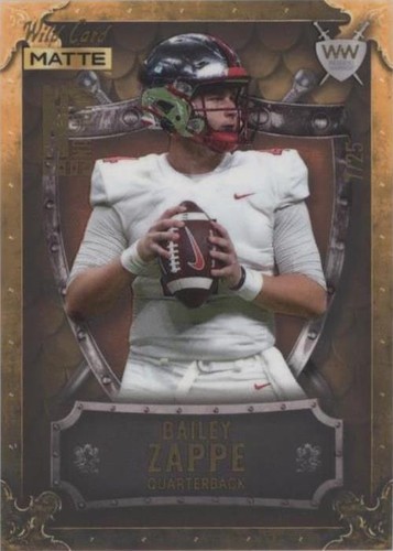 2022 Wild Card MATTE National Convention Bailey Zappe #WWN-3