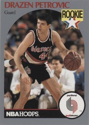 1990 NBA Hoops Drazen Petrovic ROOKIE #248 Trail Blazers