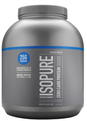 Isopure Zero Carb Whey Protein Powder, Creamy Vanilla, 3.4lb 100% Whey Isolate
