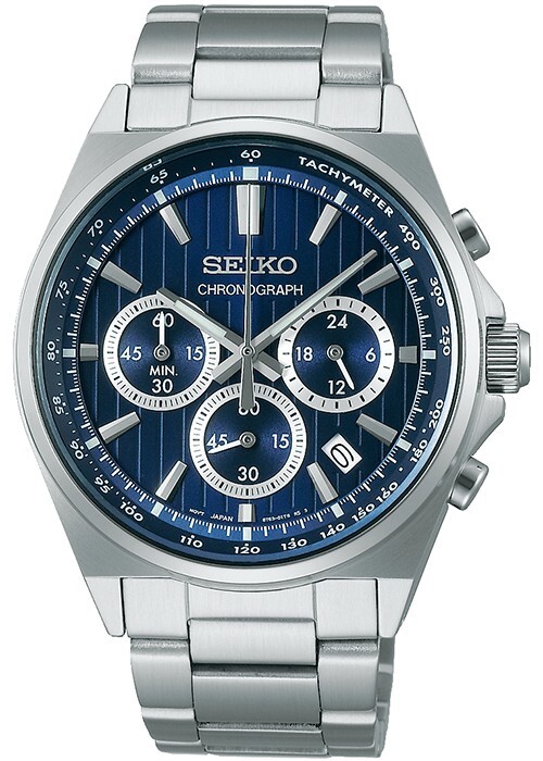 Pre-owned Seiko Selection S Series 8t Sbtr033 Men's Watch Quartz Chronograph Blue 2023