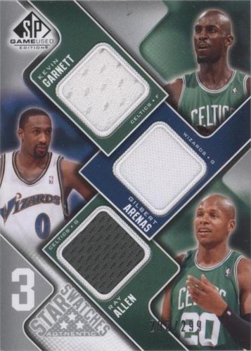 2009-10 SP Game Used - Ray Allen/Kevin Garnett/Gilbert Arenas #3S-AGA