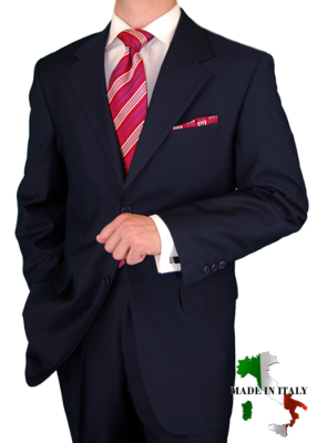 Clearance DTI Executive $1598 Mens Suit 2 Button Wool / Silk 130-2 Navy 40R