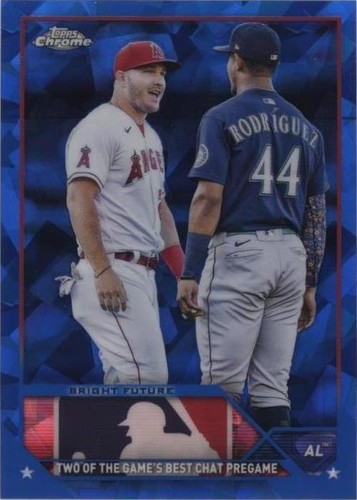 2023 Topps Chrome Update Series Sapphire Edition - Julio Rodriguez Mike Trout #USCS132