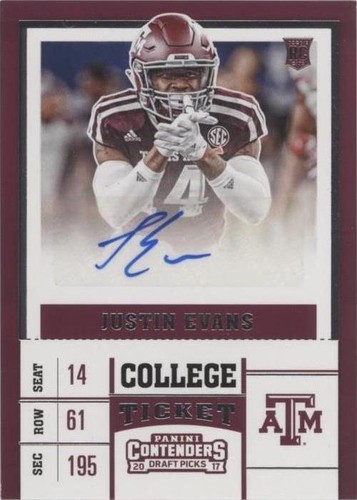 2017 Panini Contenders Draft Picks Justin Evans #252