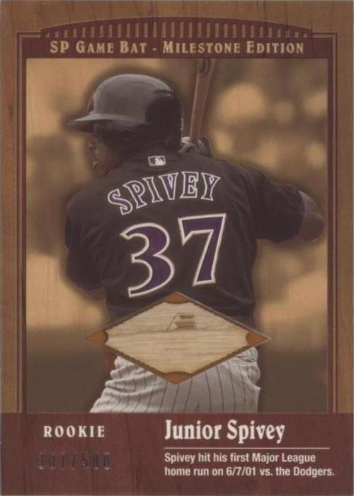 2001 SP Game Bat Edition Milestone - Junior Spivey #96