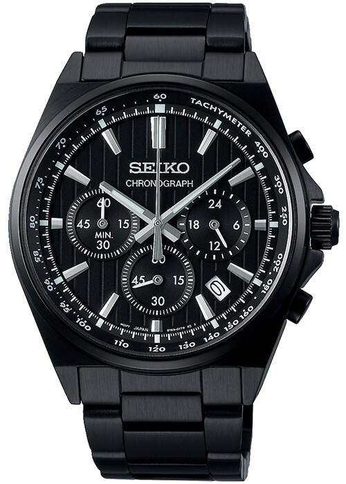 Pre-owned Seiko Selection S Series 8t Chrono Sbtr037 Men's Watch Quartz Chronograph Black