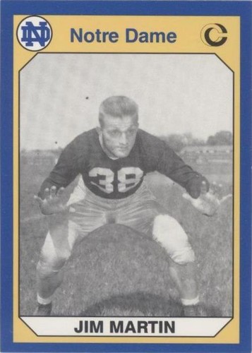1990 Collegiate Collection University of Notre Dame Jim Martin #185