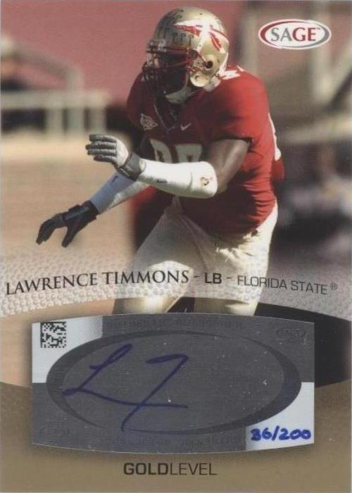 2007 SAGE Autographed Football Lawrence Timmons #A55