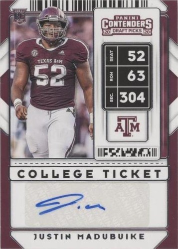 2020 Panini Contenders Draft Picks Justin Madubuike #181