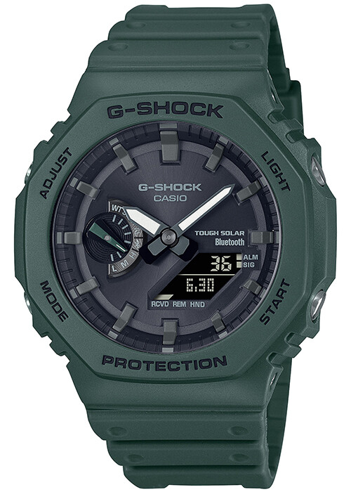 Pre-owned Casio G-shock Octagon Ga-b2100-3ajf Men's Watch Solar Bluetooth Green 2022