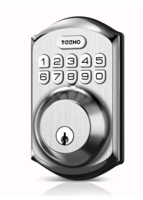 New TEEHO TE001 Satin Nickel Keyless Entry Door Lock Keypad Smart Deadbolt 184