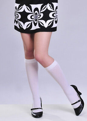 Womens 1960s White Knee Socks