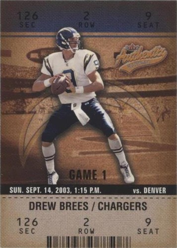 2003 Fleer Authentix Drew Brees #80