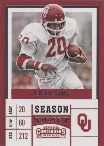 2017 Panini Contenders Draft Picks Billy Sims #12