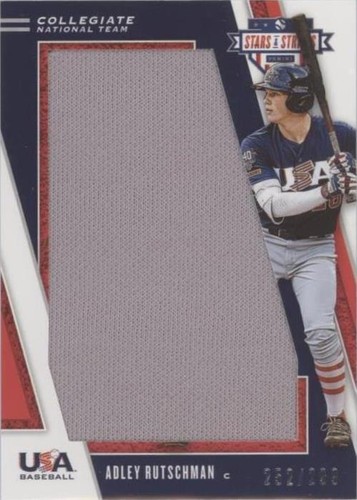 ADLEY RUTSCHMAN 2019 PANINI STARS & STRIPES 1ST GRADED 10