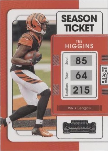2021 Panini Contenders Tee Higgins Season Ticket sharp card
