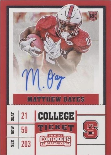 2017 Panini Contenders Draft Picks Matthew Dayes #297